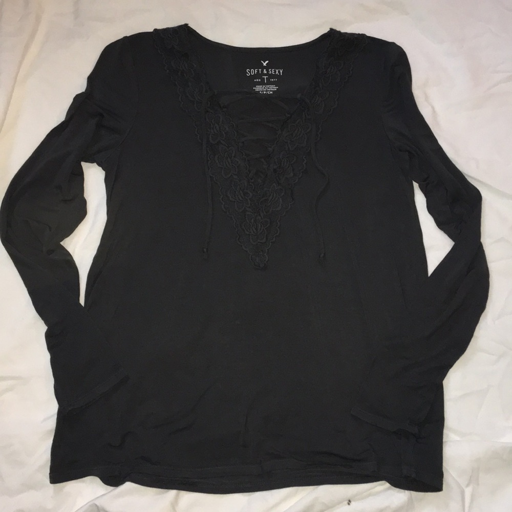 AE Lace-On-Lace Trim Top